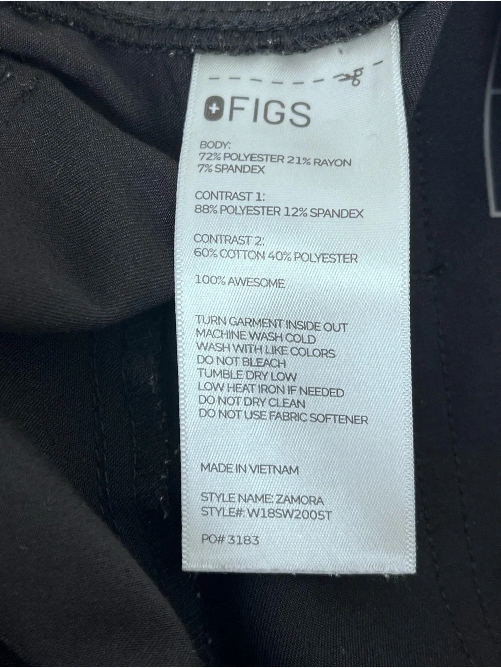 Figs Women's Zamora Jogger Scrub Pants in Black W18SW2005T Size M/T; Uniform, ER